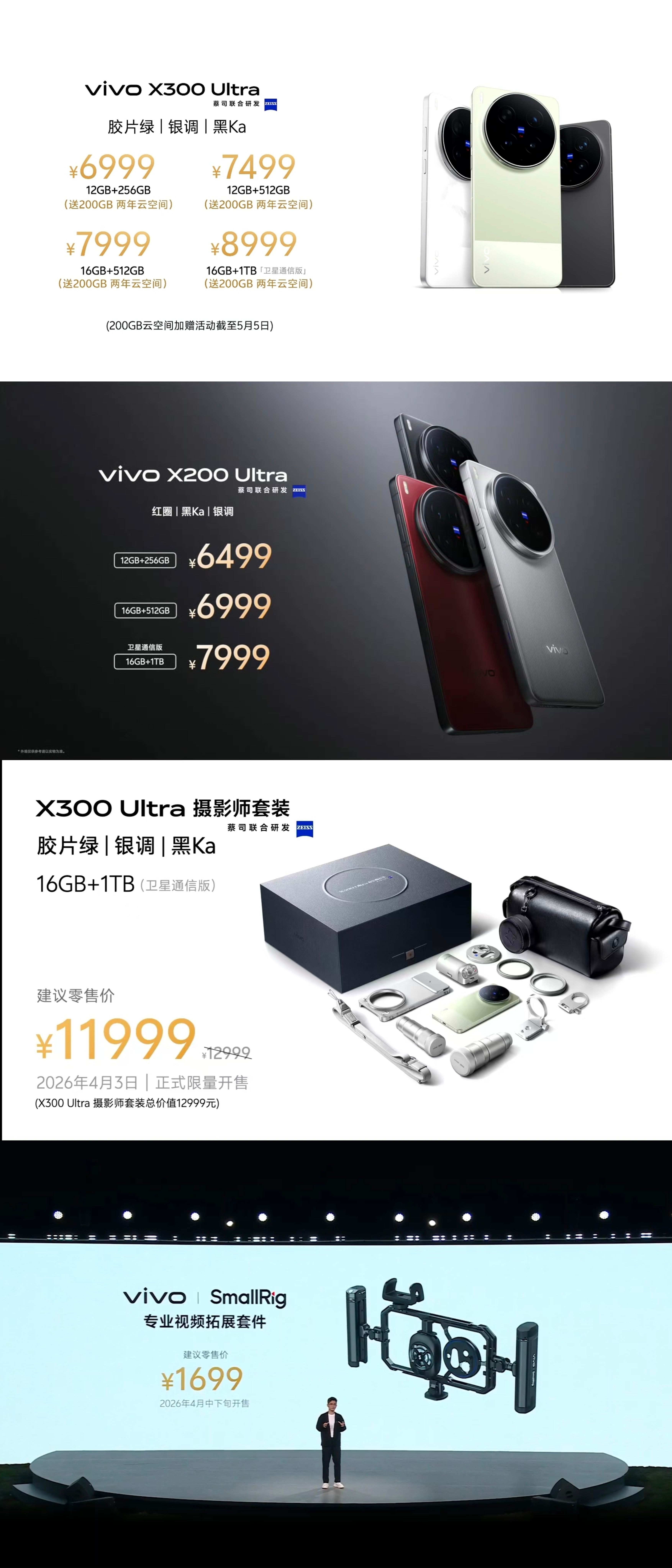 一图看懂 vivo X300 Ultra专业V单 图1是内容浓缩图2是价格一览 