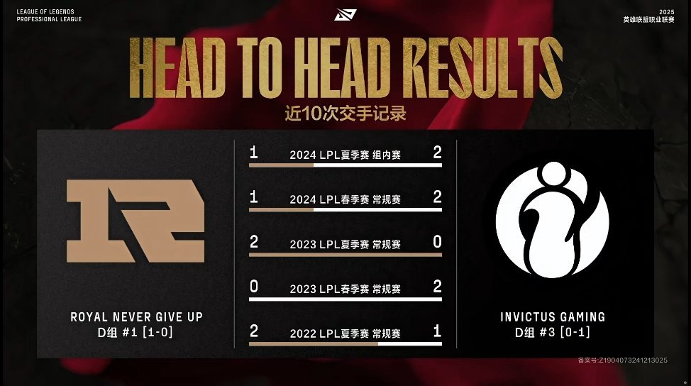 【 2025LPL第一赛段  RNG vs iG】RNG和iG近十场比赛交手记录