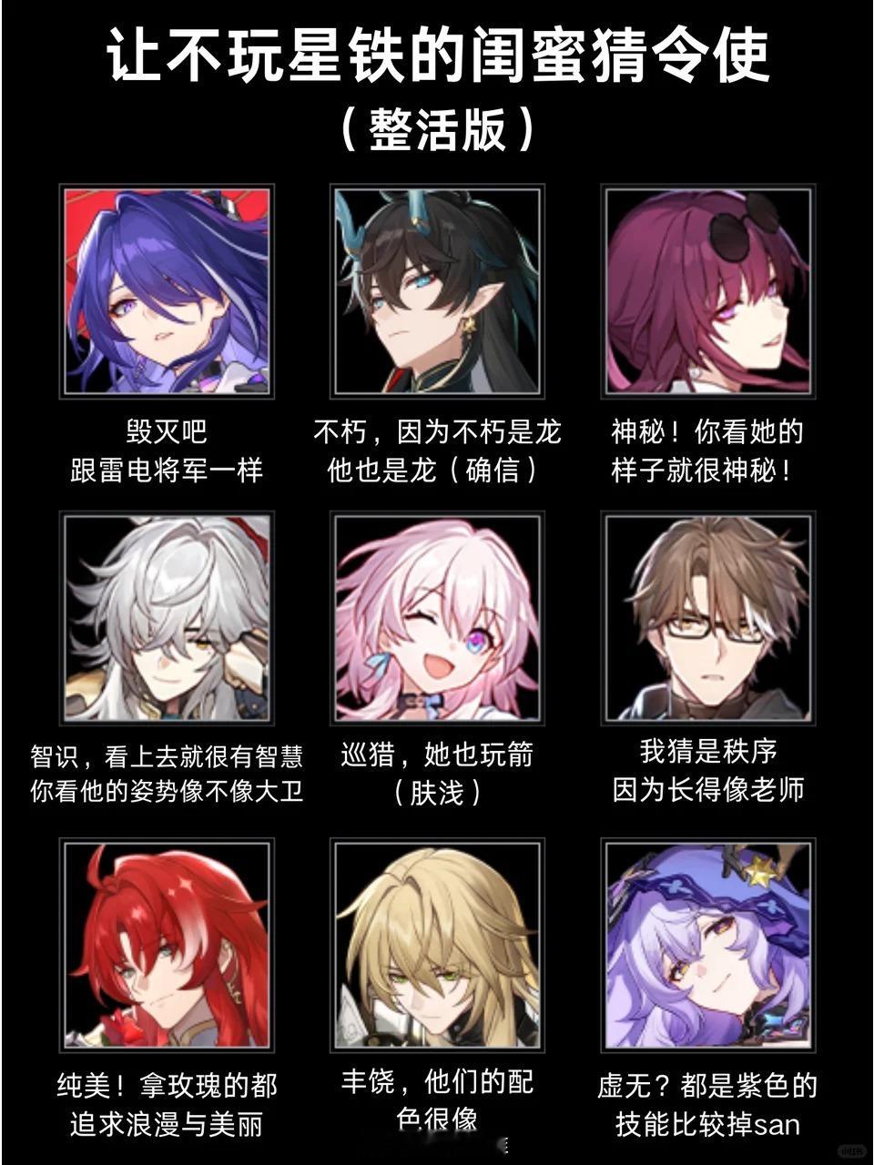 让不玩星铁的闺蜜猜令使[笑而不语]#崩坏星穹铁道# ​​​
