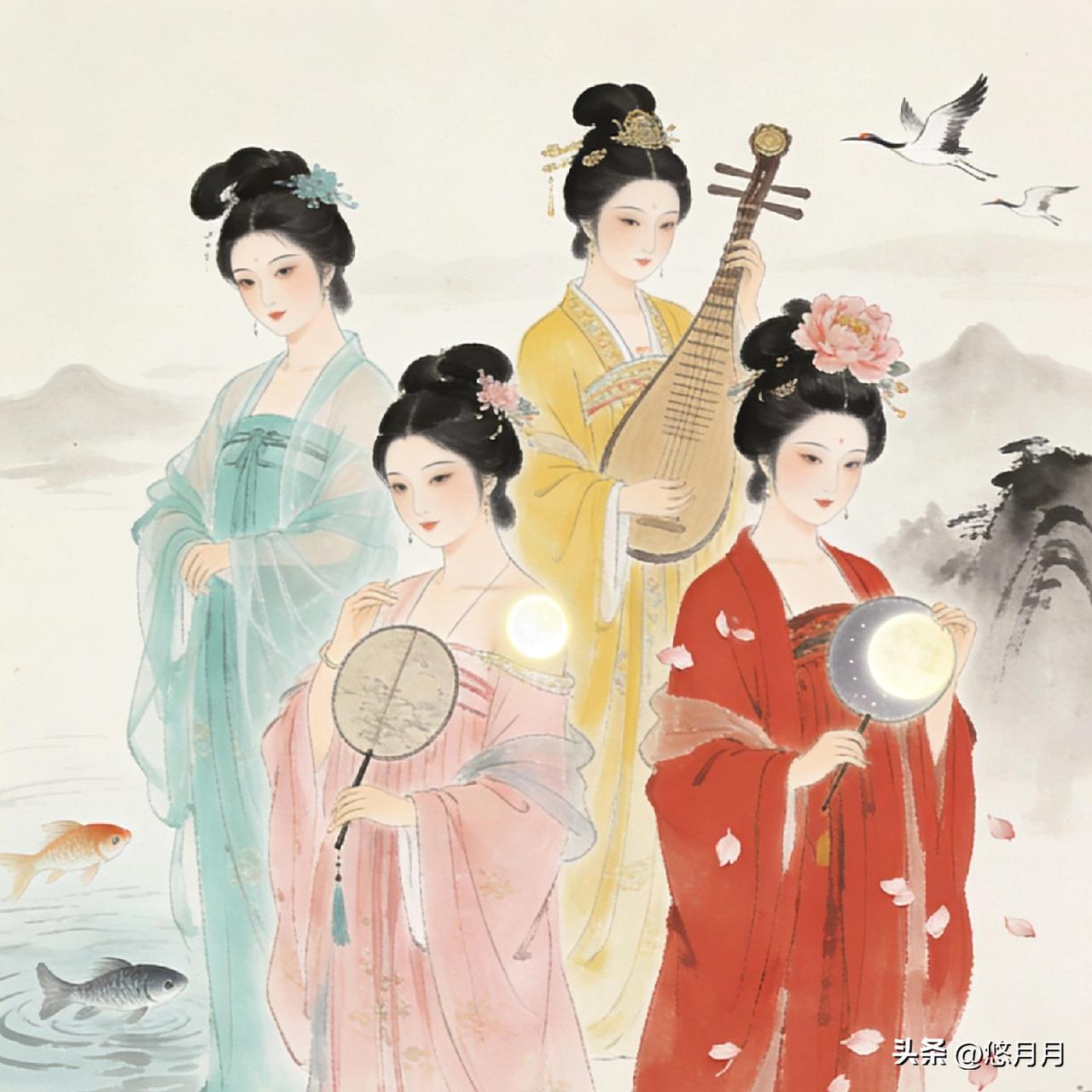 沉鱼落雁闭月羞花，人人都会用，但90%的人根本不知道对应谁！
 
1️⃣ 沉鱼 