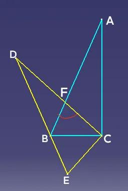 如何求出图示角度
据说这是一道中学竞赛题。如图，RT△ABC中，则∠ACB=90