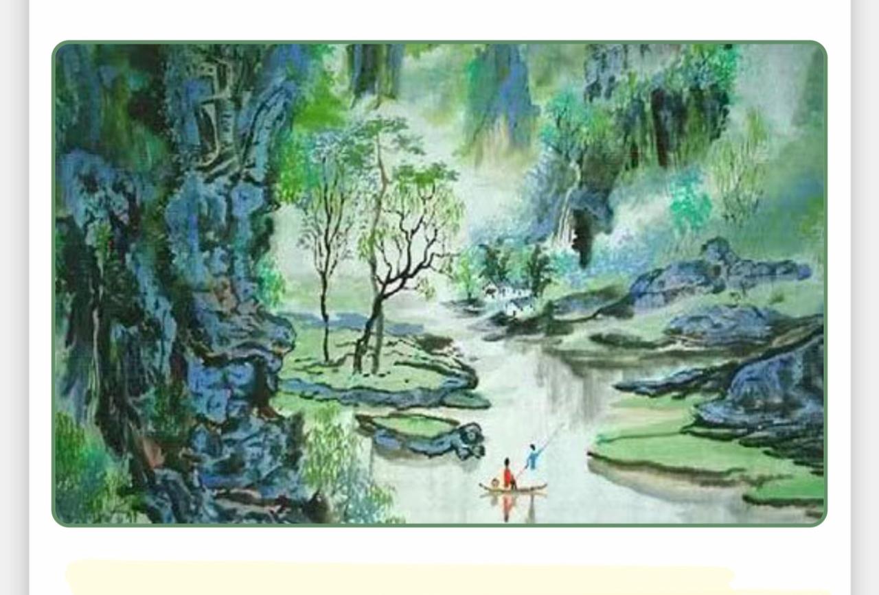中国画山水创作欣赏也晴兴今青绿画的意境深远豪杰。中国画山风景 国画风光 有山水画