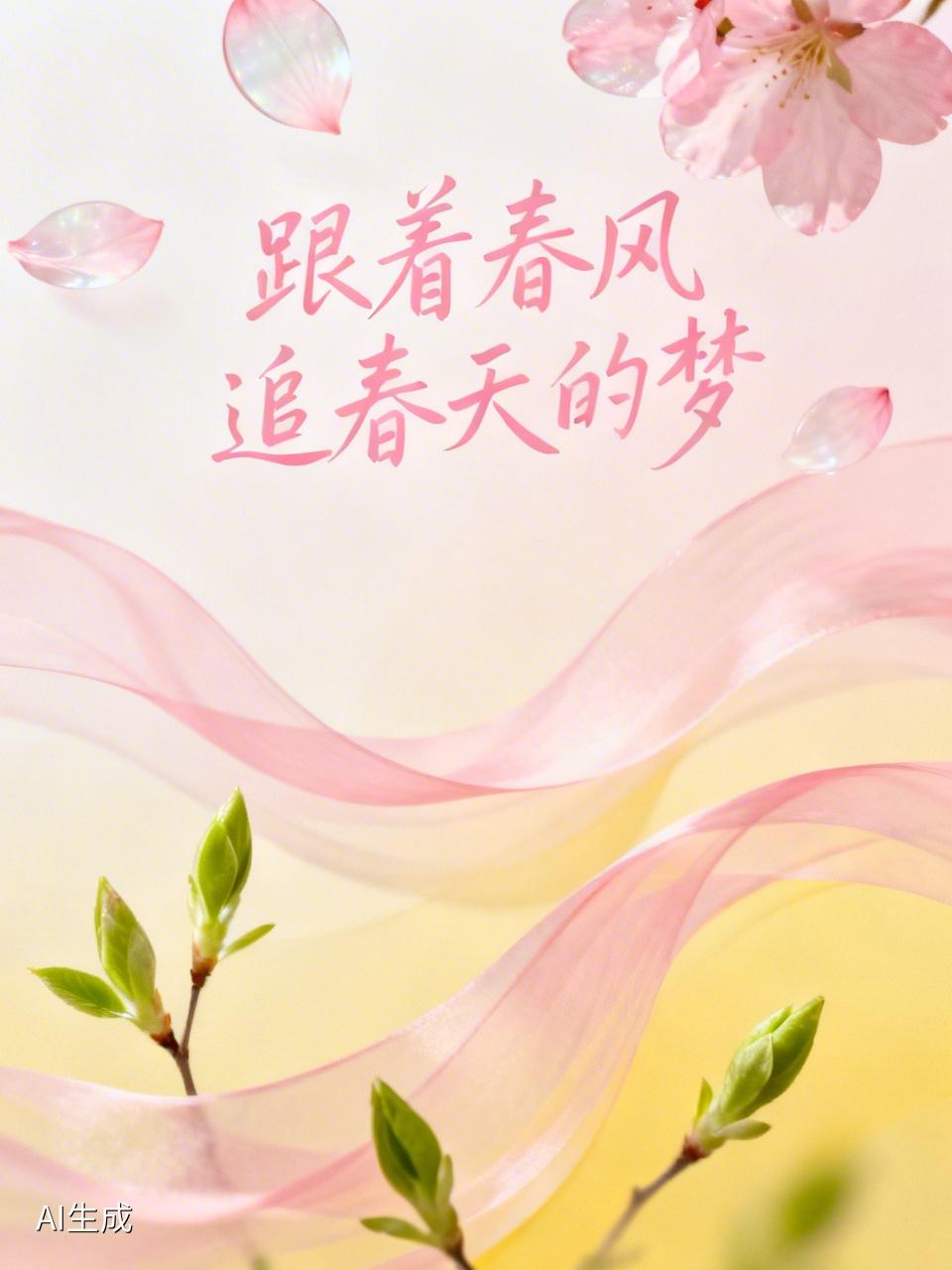 AI妙生图跟着春风追春天的梦。