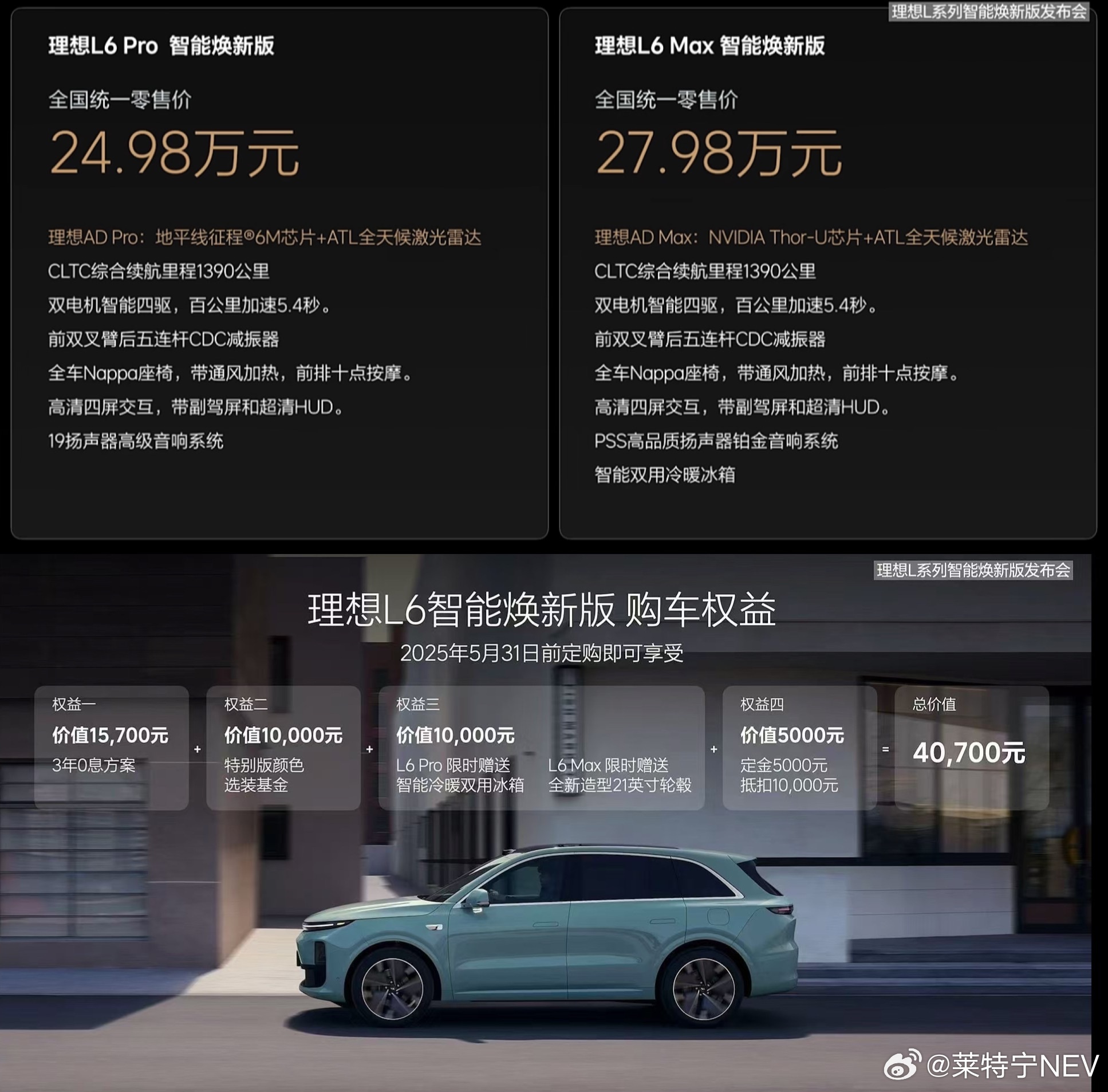 理想L系列智能焕新版上市理想 L6 智能焕新版售价 24.98 万-27.98 