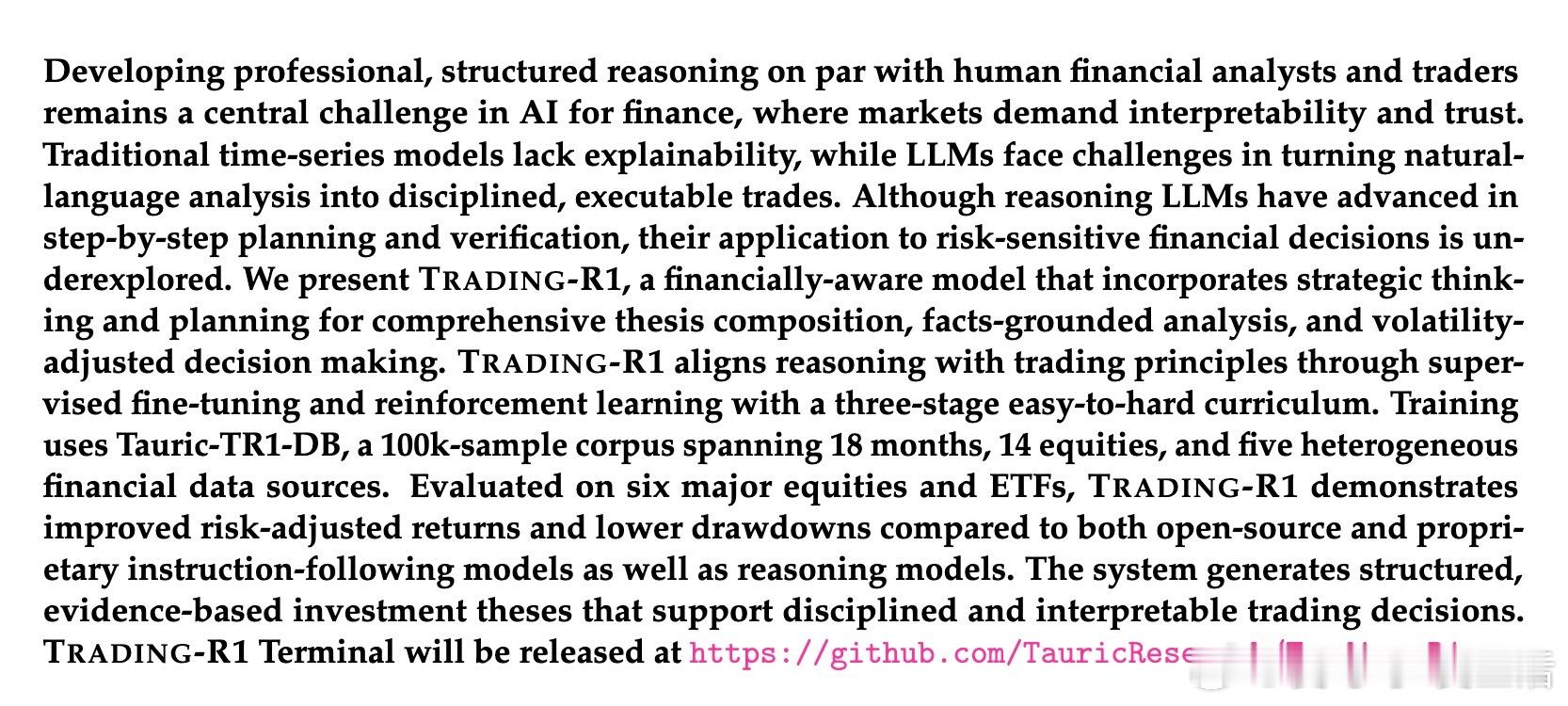 [LG]《Trading-R1: Financial Trading with 