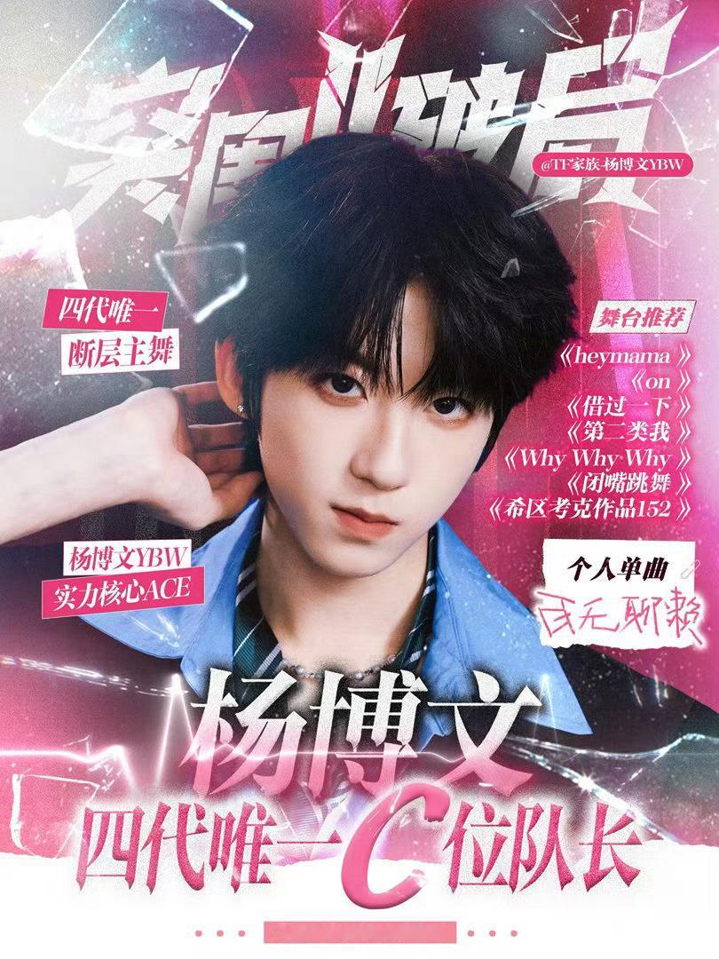 有C位&队长词条的四代成员✨王橹杰 杨博文 张函瑞 