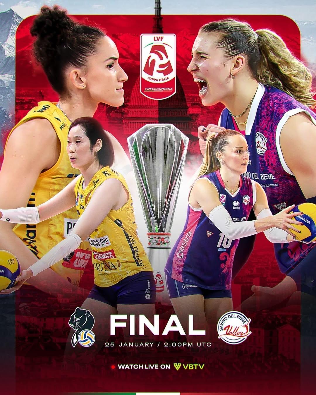 意大利杯决赛，科内利亚诺对阵斯坎迪奇！北京时间22点！dy app搜排球直播！朱