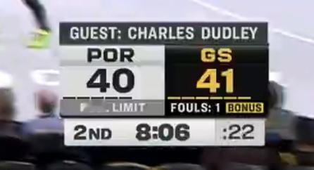 勇士41-40反超开拓者，这一段的功臣无疑是波杰姆斯基，三分中投空切造犯规，已经