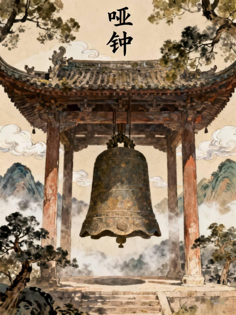江湖怪谈•荒诞志283《哑钟》
古寺钟哑，百年不鸣。小僧日日擦拭，钟身渐暖。某夜