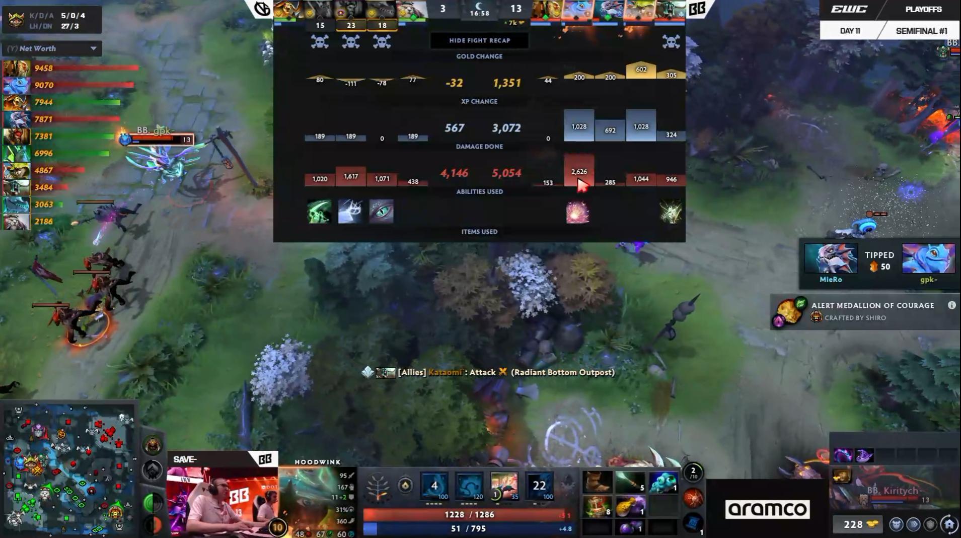 DOTA2 2026年EWC（石油杯）淘汰赛半决赛VG对阵BB战队BO3第一局，