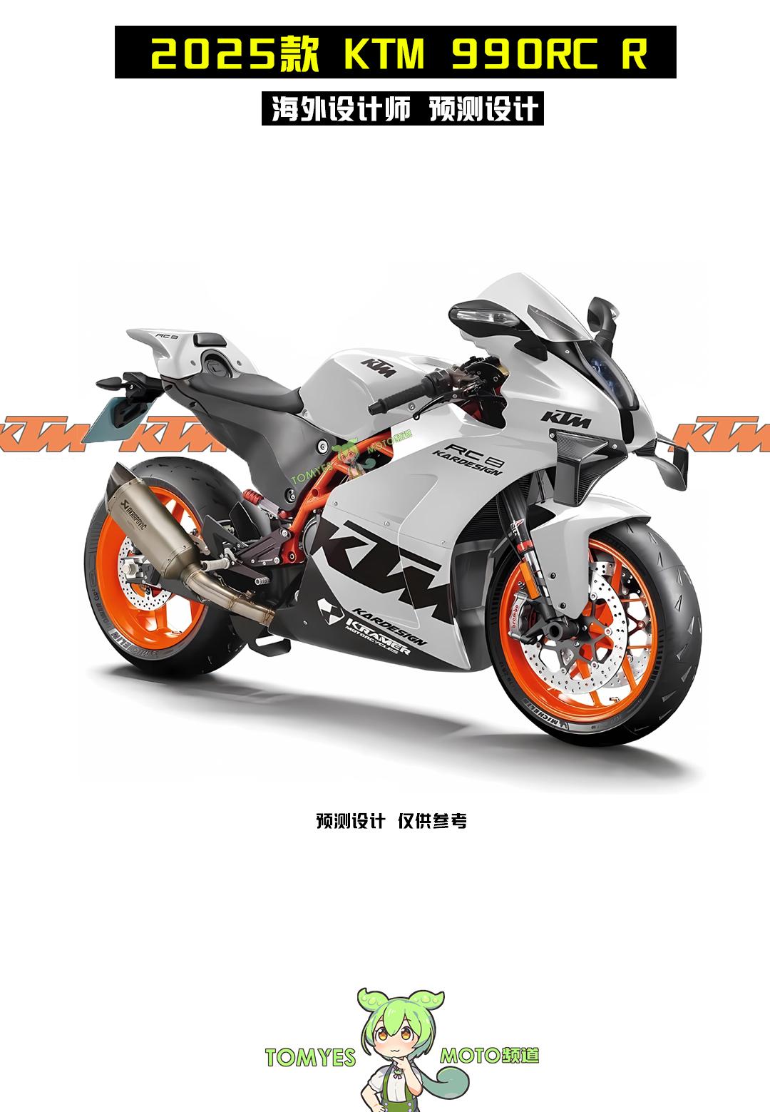 2025款 KTM 990RCR。预测设计，带灯民用版，用RC8预测，看起来非常战斗。