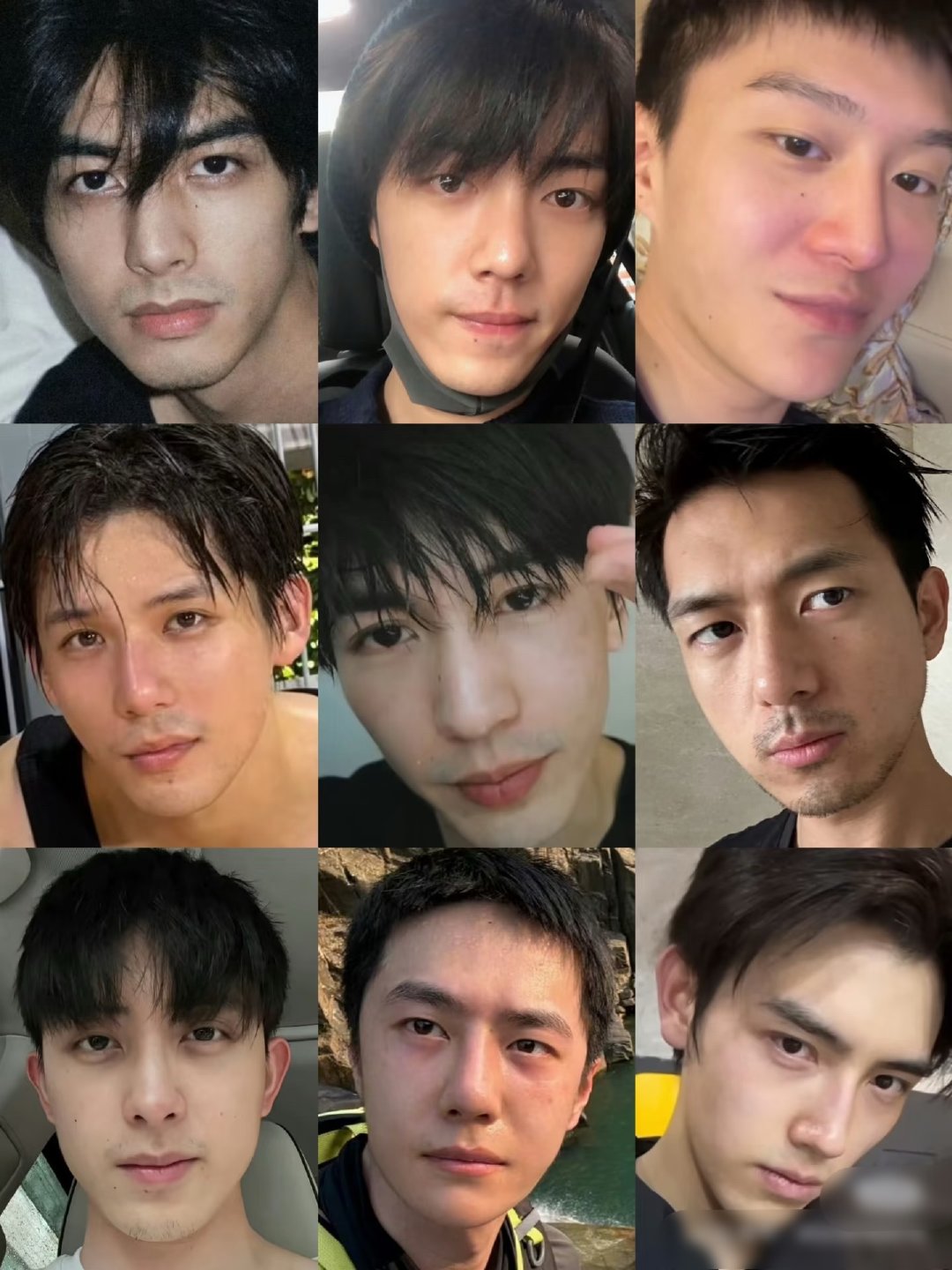 内娱男明星素颜怼脸 