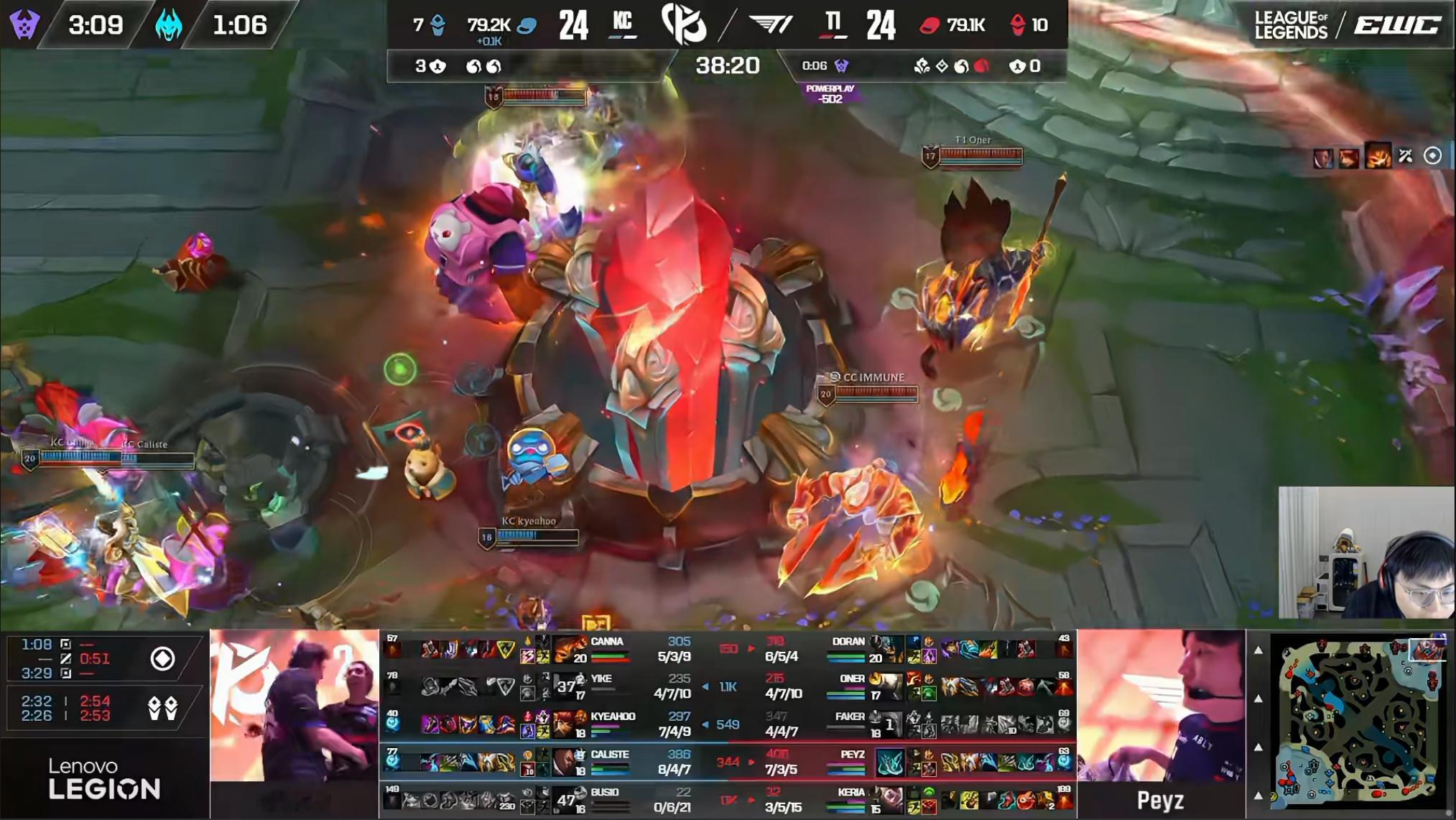 KC 2-1 T1前一秒，KC送T1回家了！AL可以宣告无罪了！下一秒，T1全员
