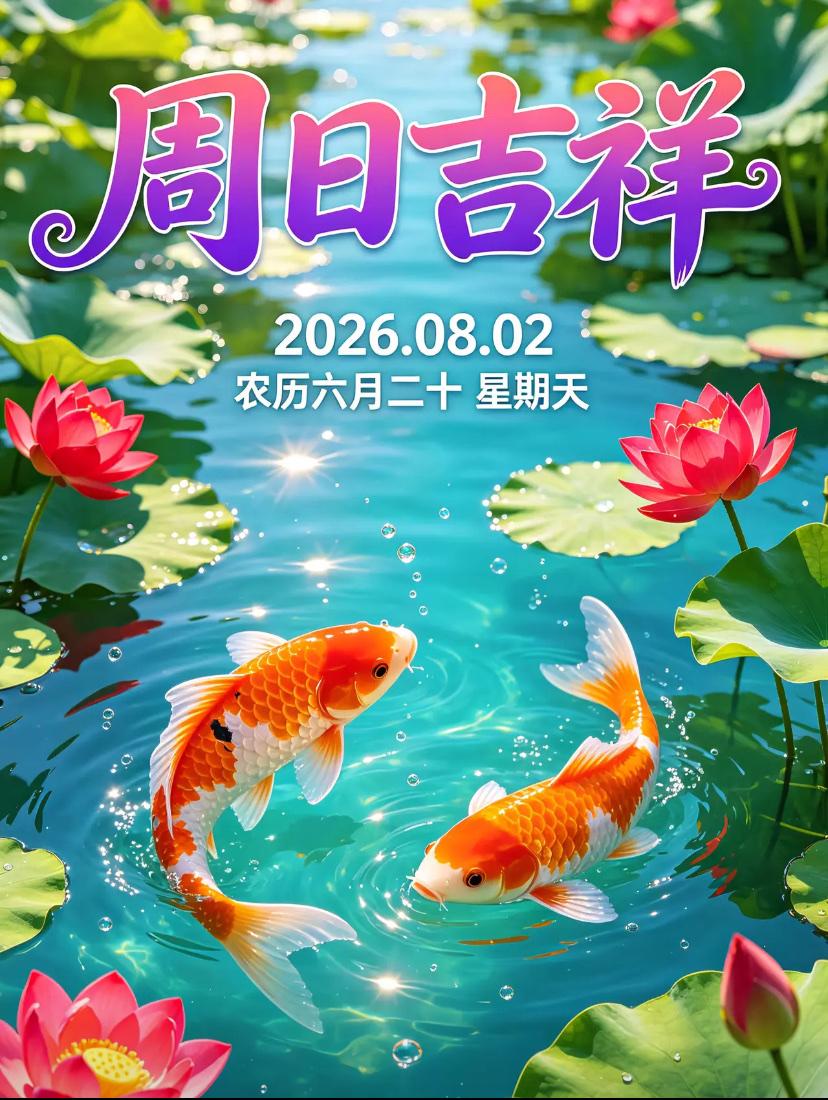 🌺2026./8月2日，新月添福运，烟火暖朝暮，晨风祛暑烦🌺

🌿🌸盛夏