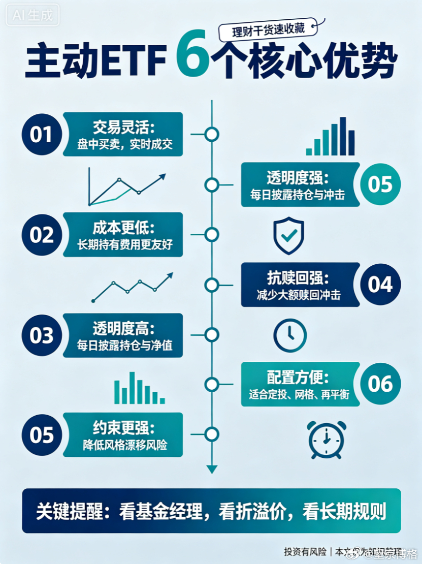 主动ETF的对手不是指数ETF，是场外主动基金主动 ETF 到底好在哪？6 大核