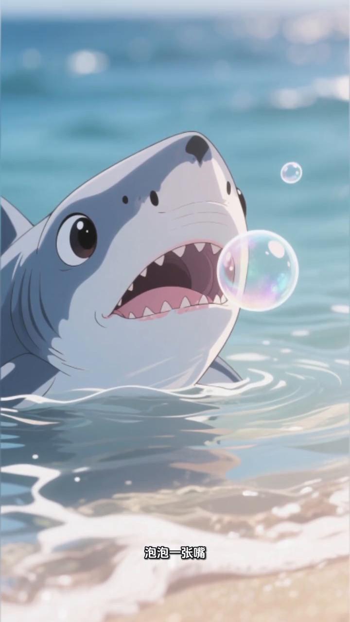 掬一。
小鲨鱼泡泡的勇者试炼。蔚蓝深邃的海底，阳光像金色的丝线穿过水面，洒在斑斓