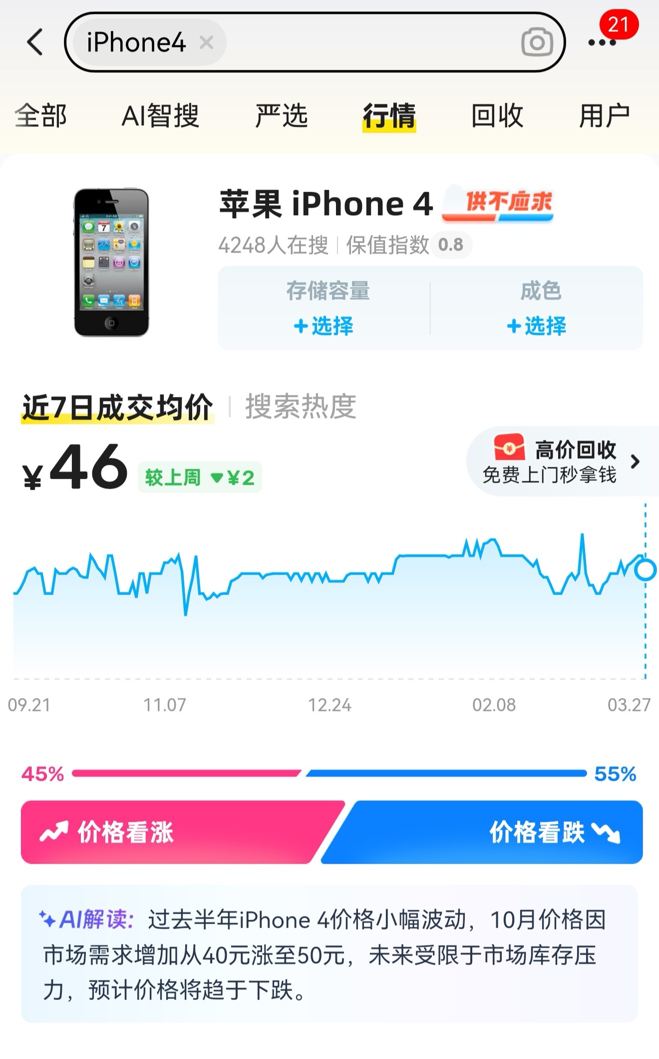iPhone4回收价暴涨80倍 我是不信能暴涨，海鲜市场目前风平浪静