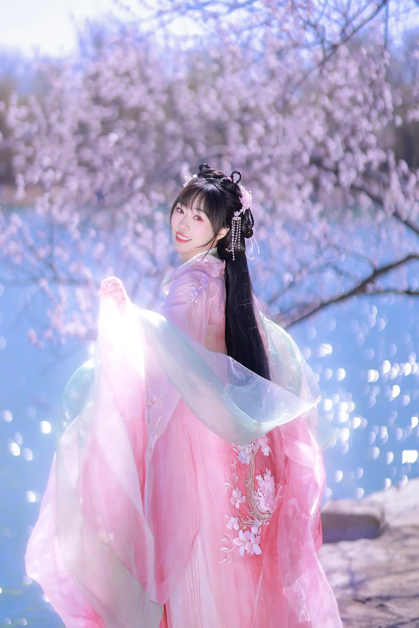 杏花疏影，杨柳新晴『客』。