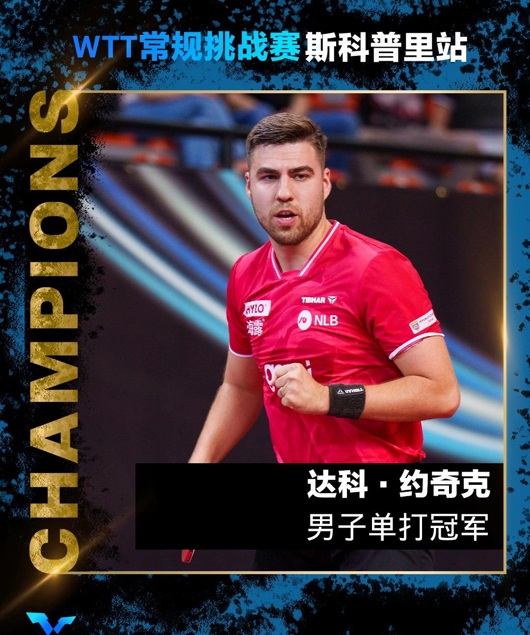 巴尔干半岛之王——达科🇸🇮夺冠！
今日凌晨一点多，2026WTT常规挑战赛斯