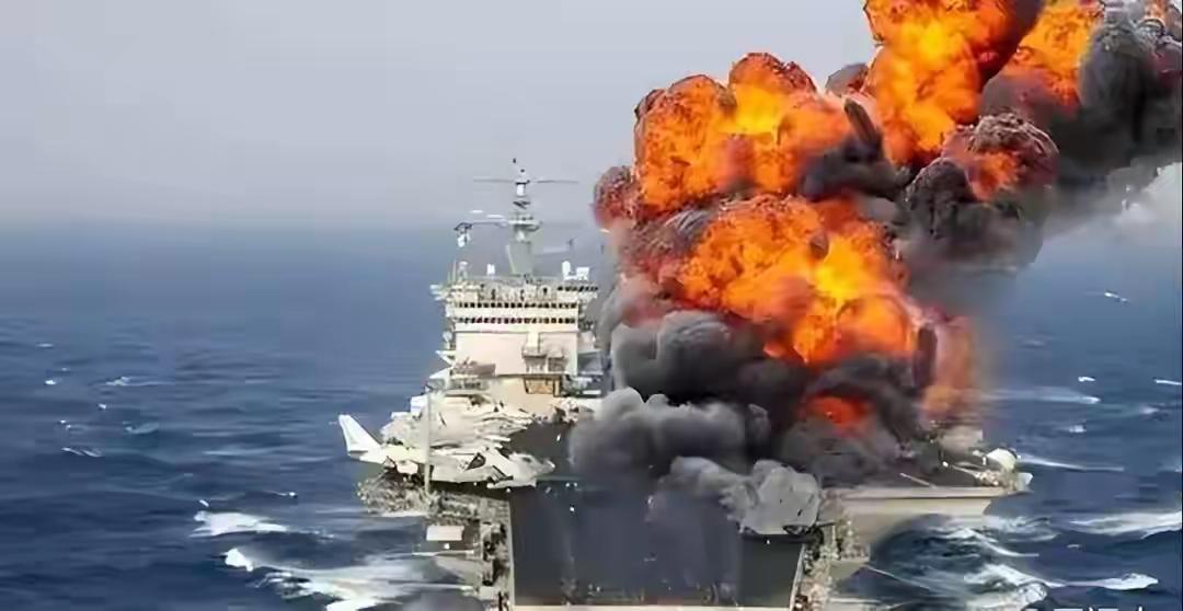 航母被无人机击中燃起大火，萨德被超高音速导弹摧毁了几部，宙斯盾舰被炸毁…美军的神