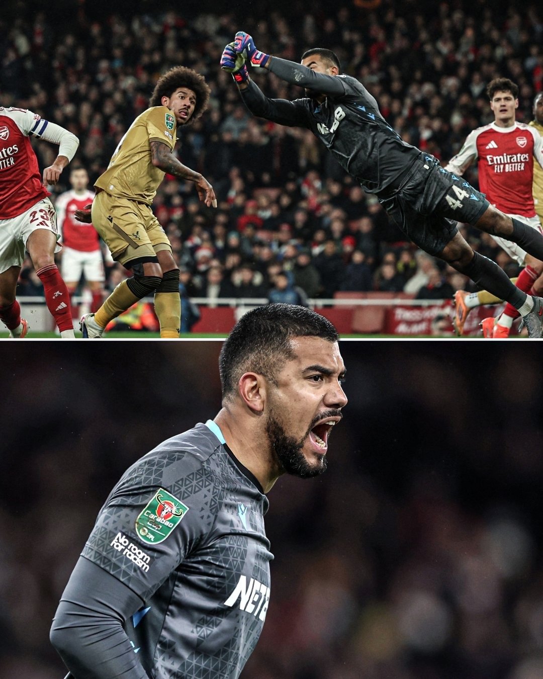 🦅 | 虽败犹荣🧤沃尔特·贝尼特斯在阿森纳点球大战8比7淘汰水晶宫的联赛杯 