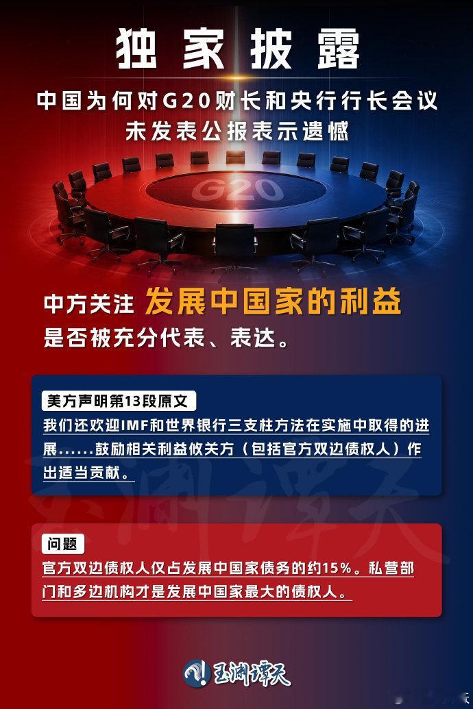 我们认识到，过度且持续的失衡会带来风险……我们一致认为，各国应采取措施消除加剧失
