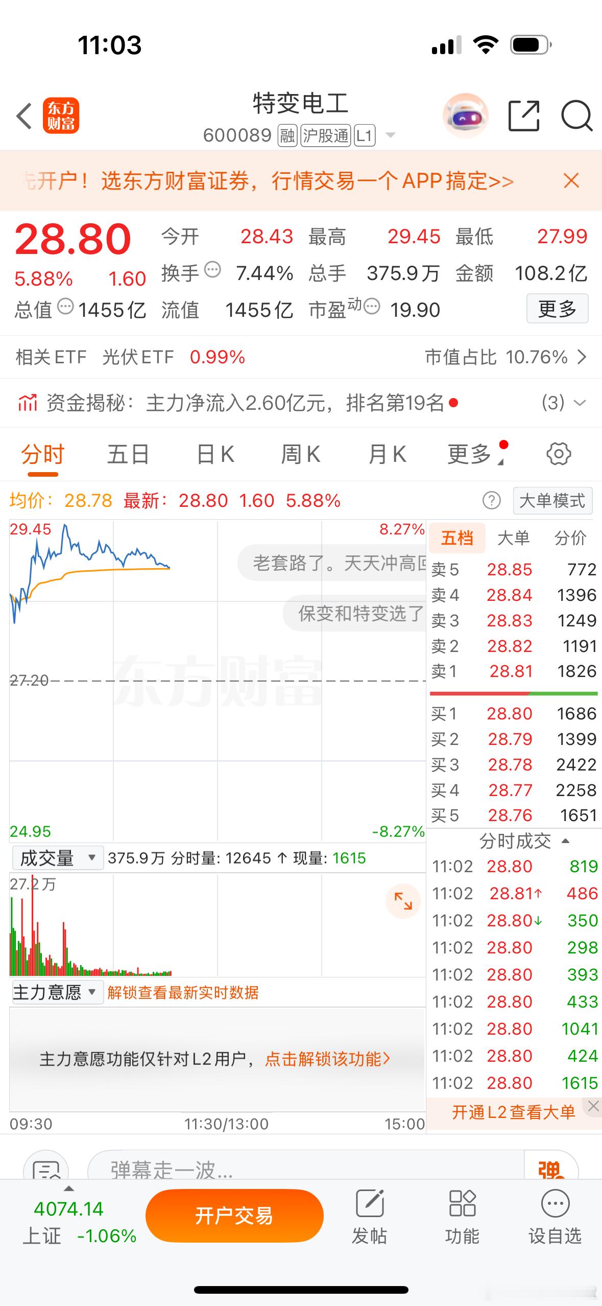 势头这么猛！中国西电刚刚一度涨停，特变电工大涨逼板，两个固态变压器龙头确实强，也