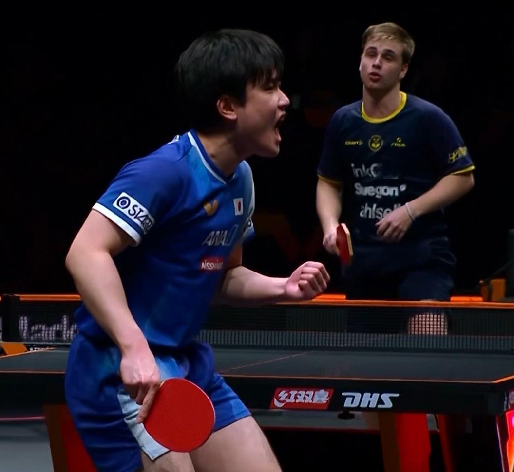 张本智和4-2莫雷高德
总决赛，张本智和获得男单冠军，莫雷高德获得亚军。
前四局