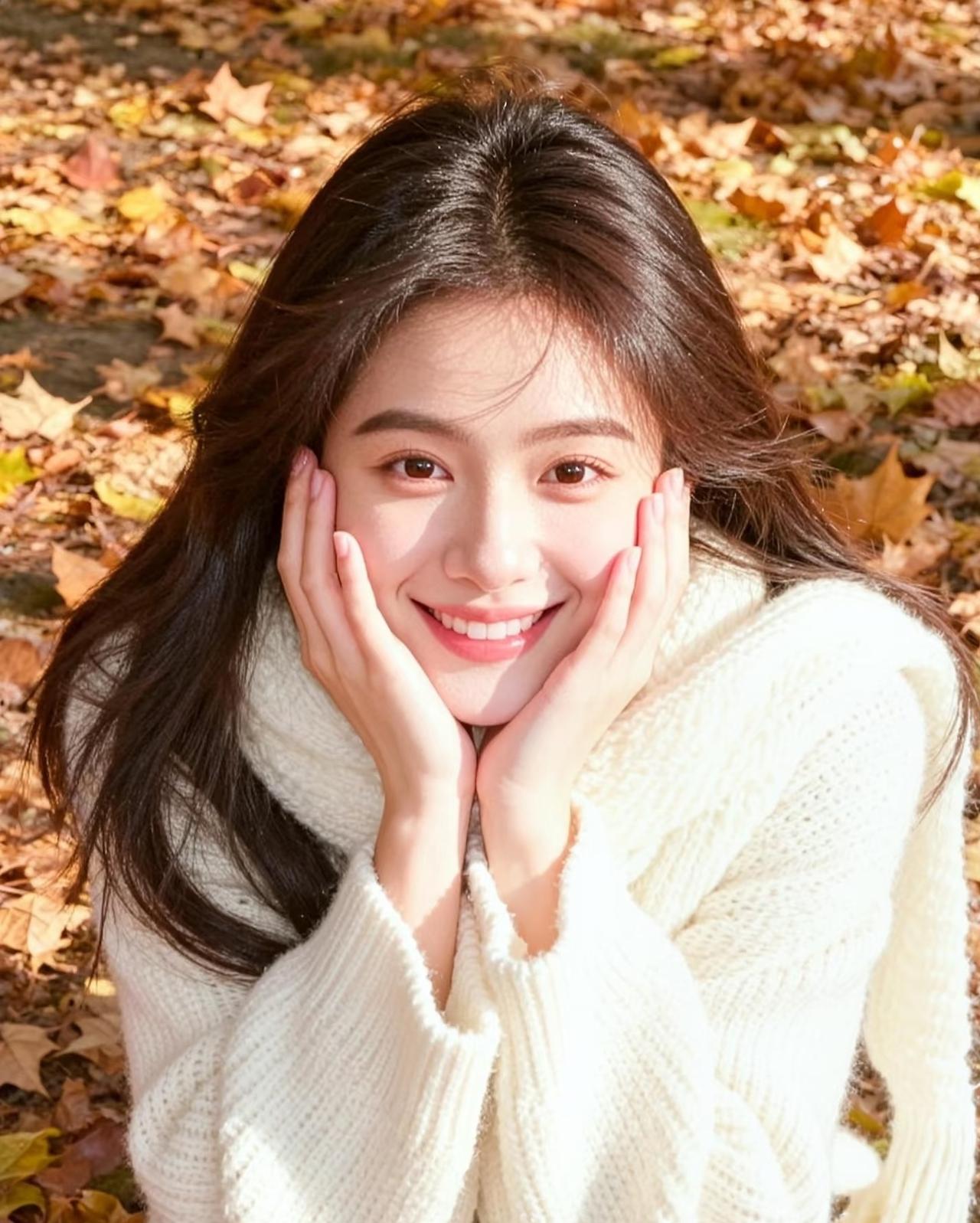 光之影
秋日暖阳下，甜美笑容绽放，落叶中享受美好时光。🍂😊