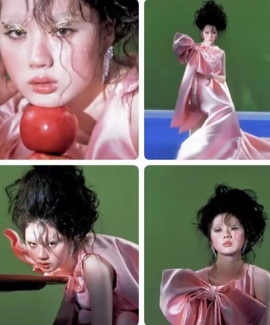 她是不是想假装自己，是19世纪那些欧洲油画里面的美女？东施效颦，效王菲的仙劲儿…