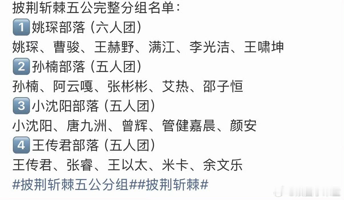 王赫野五公队员最多📌披哥五公队伍盘点，王赫野所在战队人数胜出，六人并肩，团战舞
