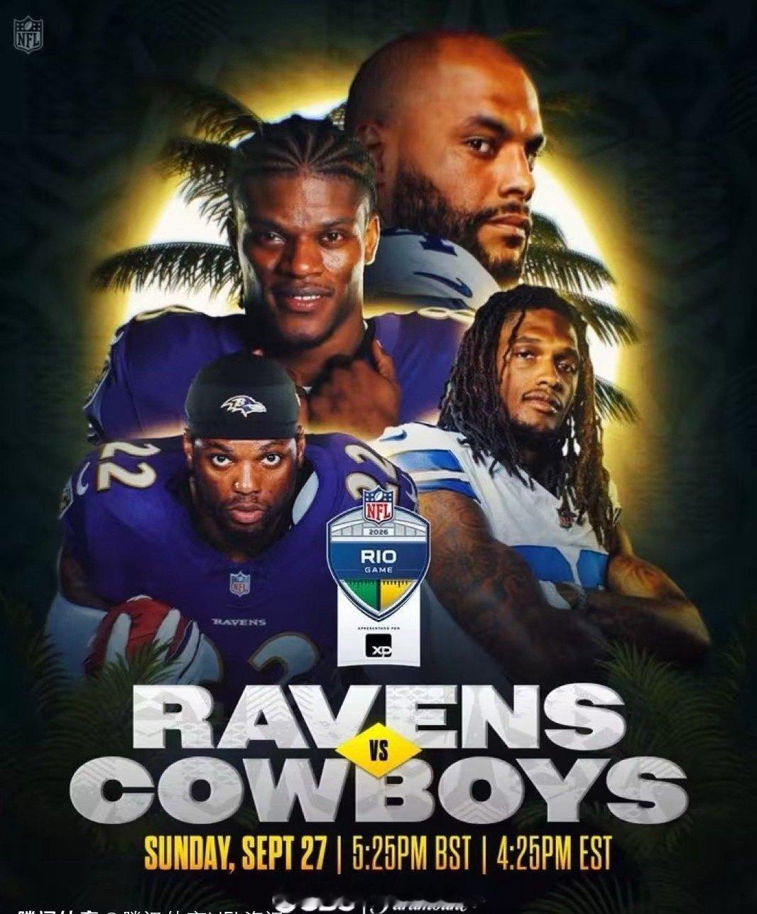 【NFL动态】乌鸦牛仔激战巴西！里约热内卢迎史上首场NFL海外常规赛北京时间4月