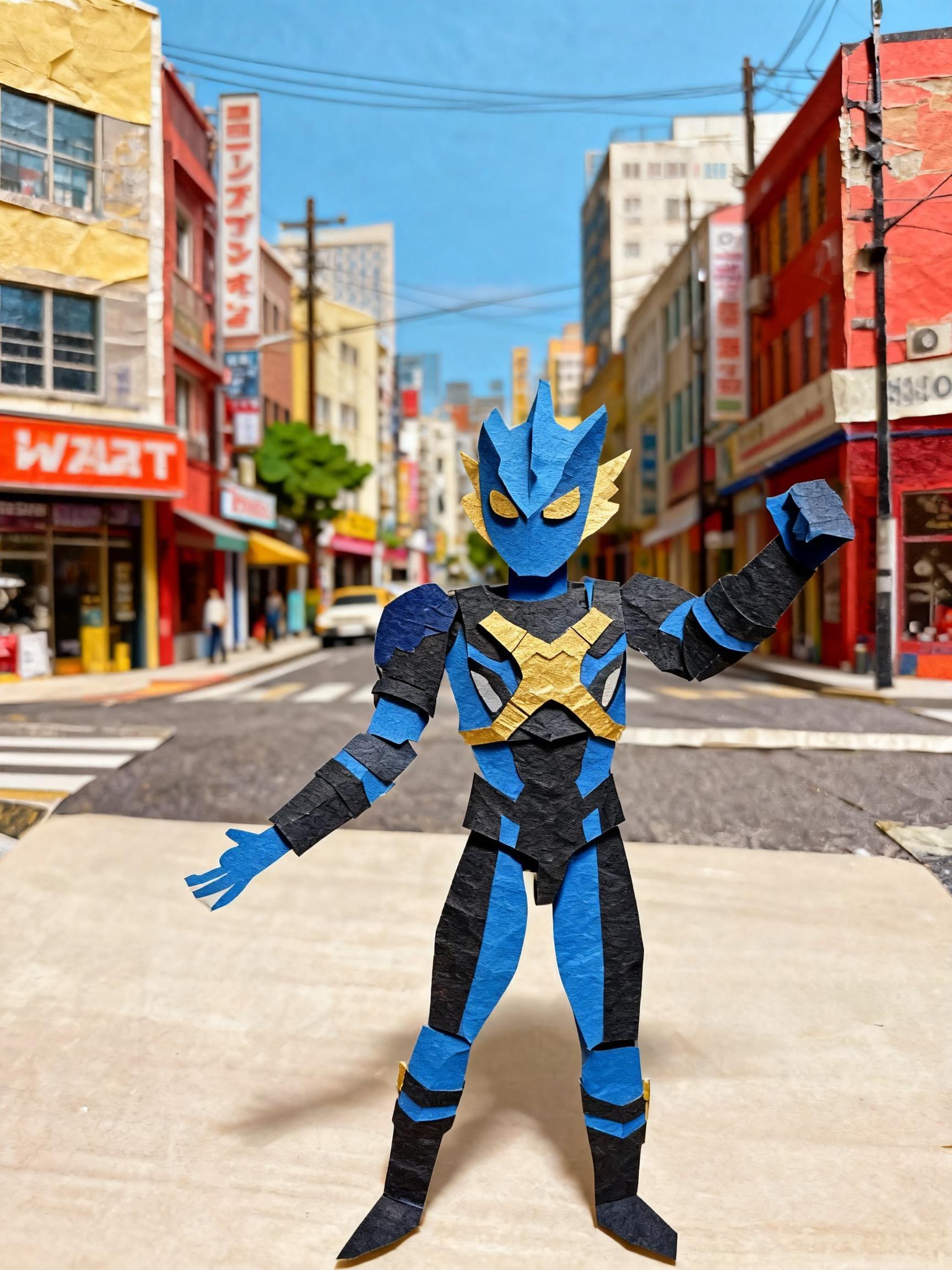 剪纸拼贴风 奥特曼