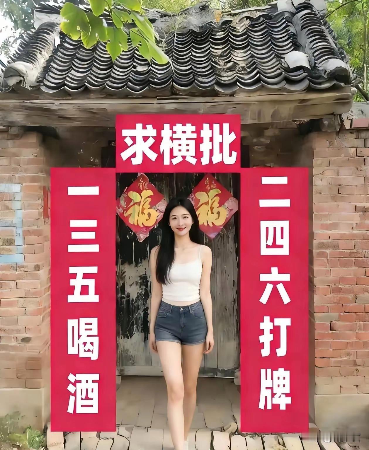 上联：一三五喝酒🍶
下联：二四六打牌🀄️
横批：????
 
这才是成年人理