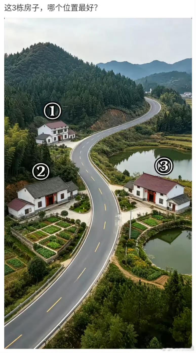 这三栋房子，大家觉得哪个位置最好？ 