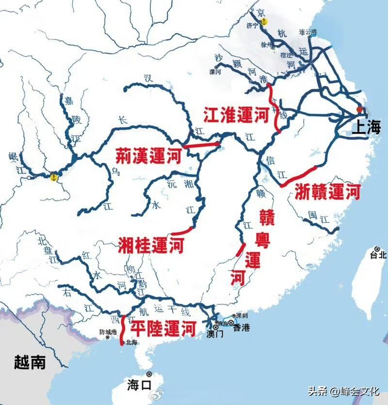 这将是惠泽千年的超大工程。

看看这个布局图就知道，京杭运河只是打通了南北水路交