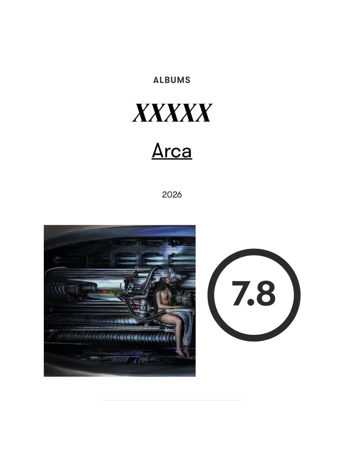 【乐评速递】Arca 第九张录音室专辑『XXXXX』获乐评机构 Pitchfor