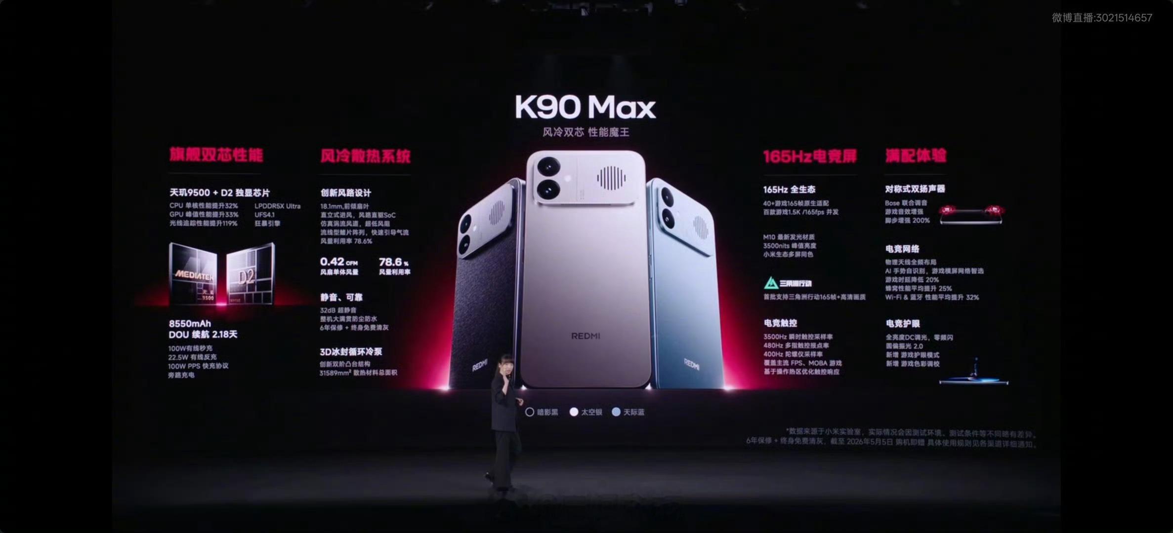 红米K90Max发布会 REDMI K90 Max价格公布首销 2999 元起 