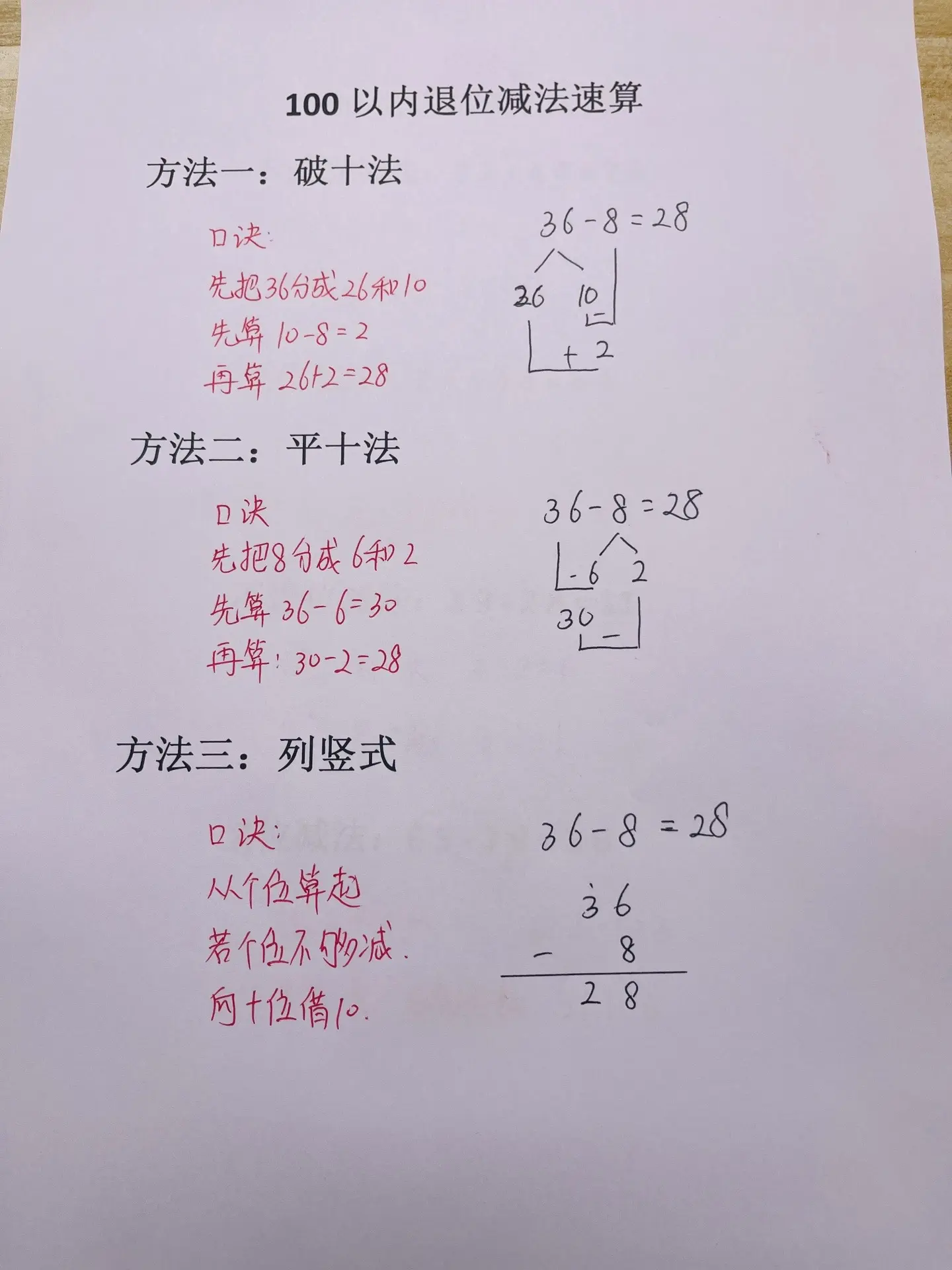 100以内加减法