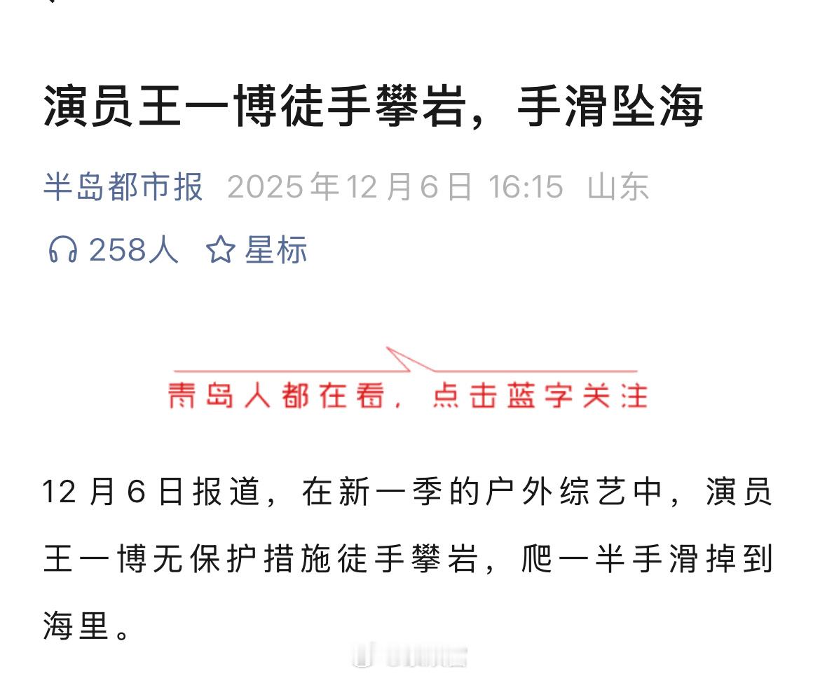 下午一堆朋友给我发来各种媒体推送询问王一博攀岩怎么了在攀岩人眼里水上抱石从岩壁上