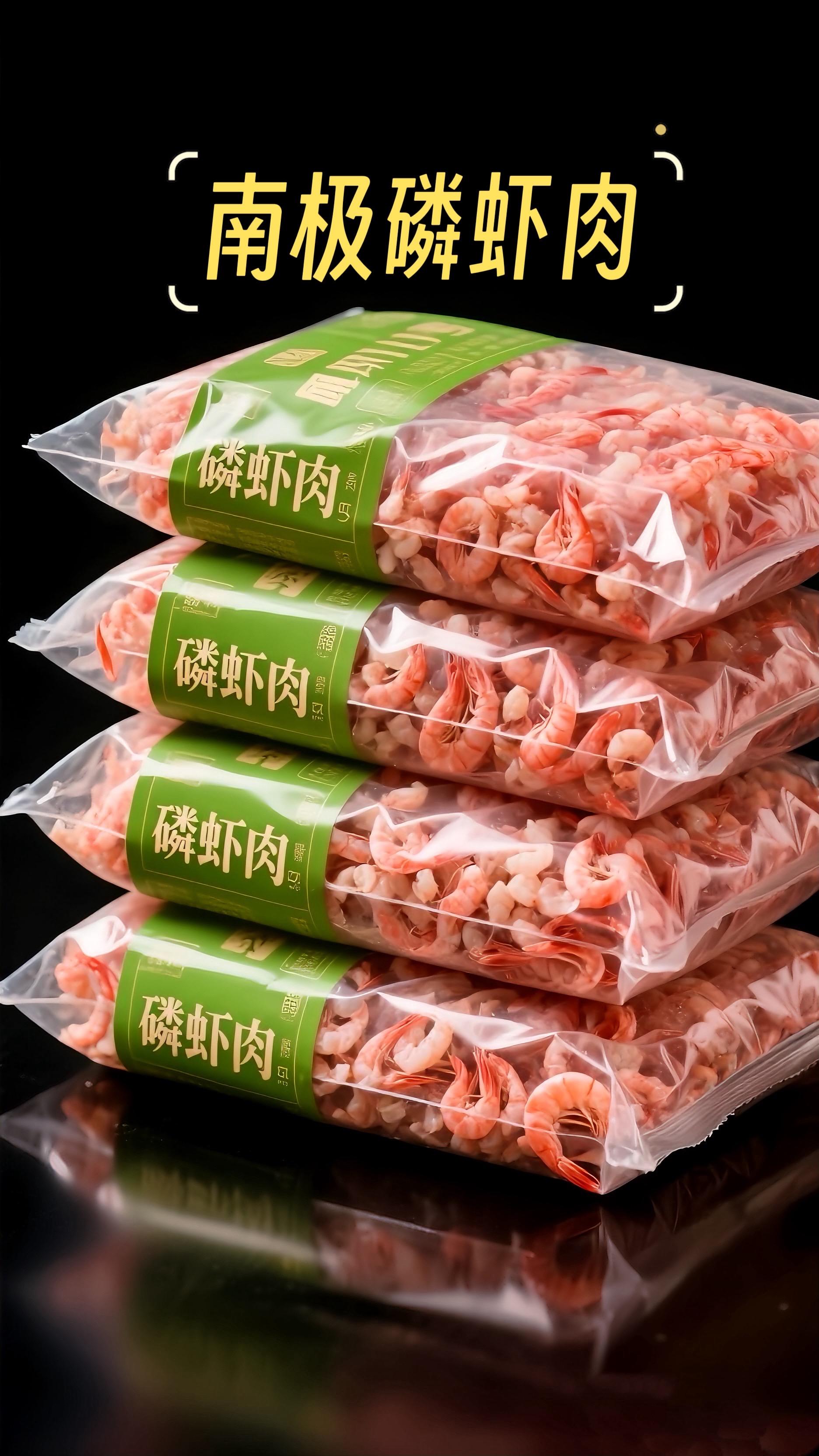 南极磷虾肉，新鲜得如同刚刚从大海中跃出。它们色泽晶莹，透着微微的粉色...