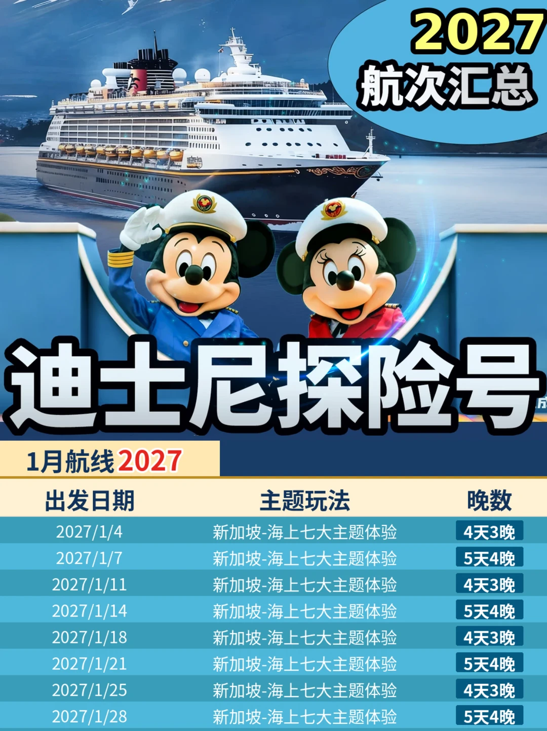 迪士尼邮轮27年启航🚢折扣航次分享‼️
