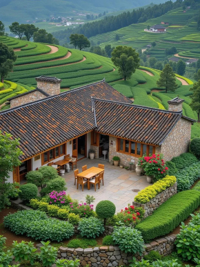 离开喧哗的闹市，偶尔去僻静的山村住一住，岂不美哉。山间小院，宁静悠然，花开满园，
