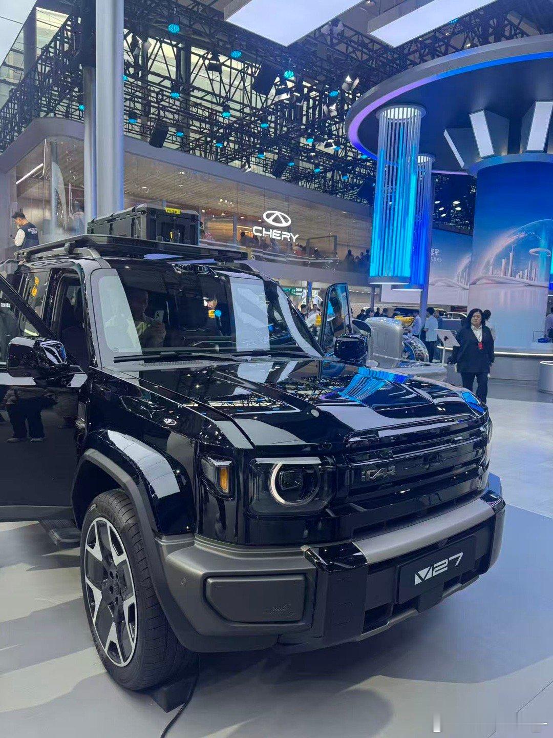 逛广州车展iCAR展台这个 v27的方盒子颜值真的，绝浅蓝奶fufu的😂奶黄软