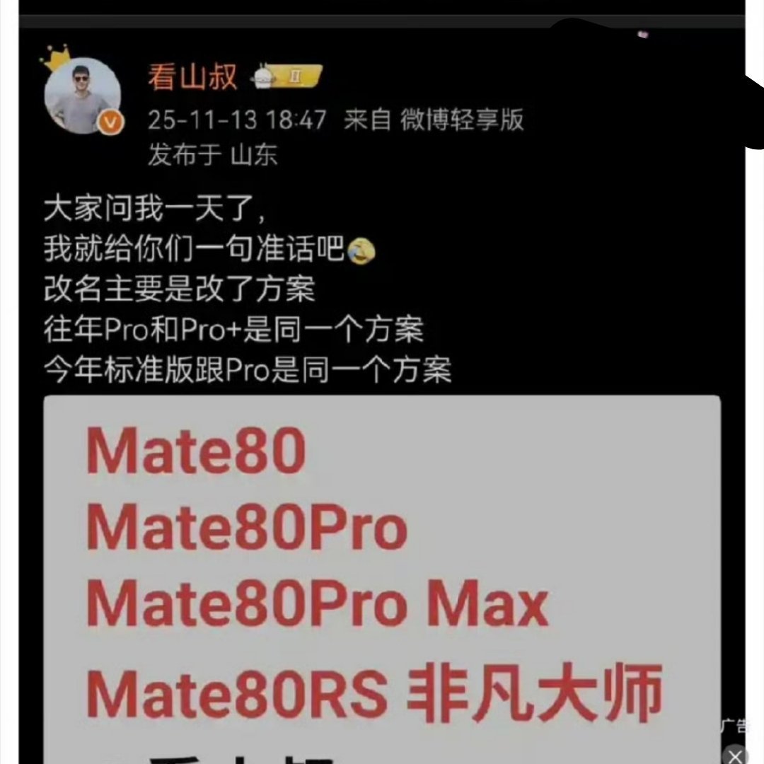标准版真不应该归到Mate，不知道今年是标准版升级，还是Pro降级，我感觉会降级