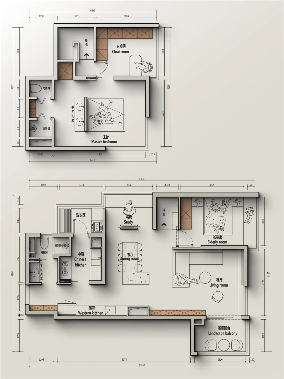 🍁户型改造丨广州110m²咬合式跃层优化