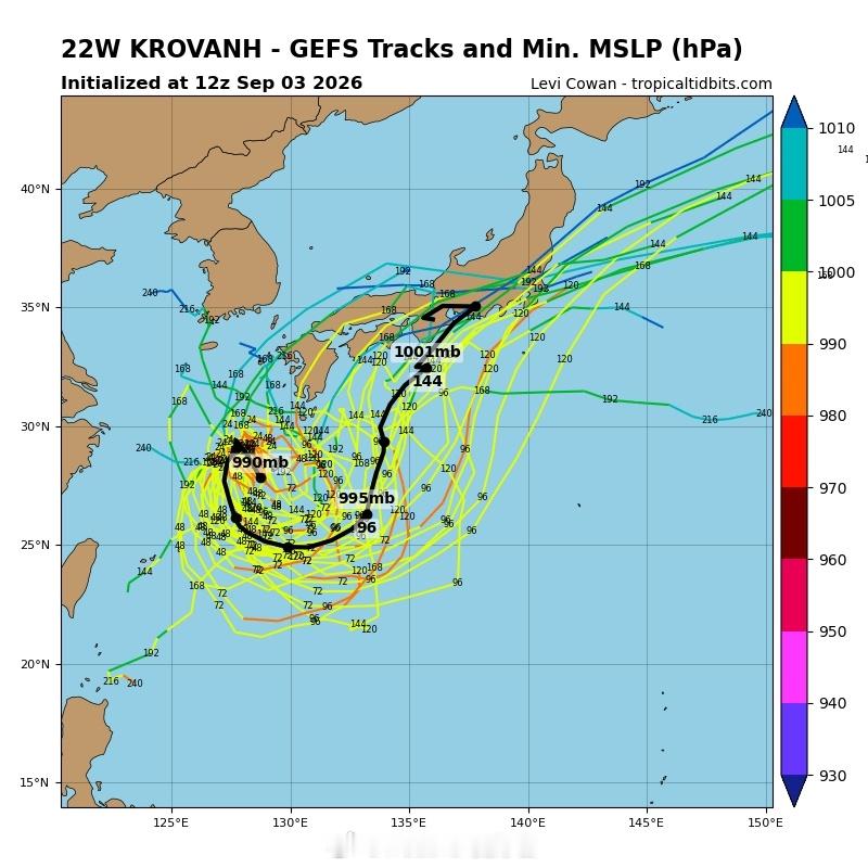 台风科罗旺 由于引导气流不清晰，科罗旺暂时将原地回旋，之后逐渐开始逆时针转圈。从