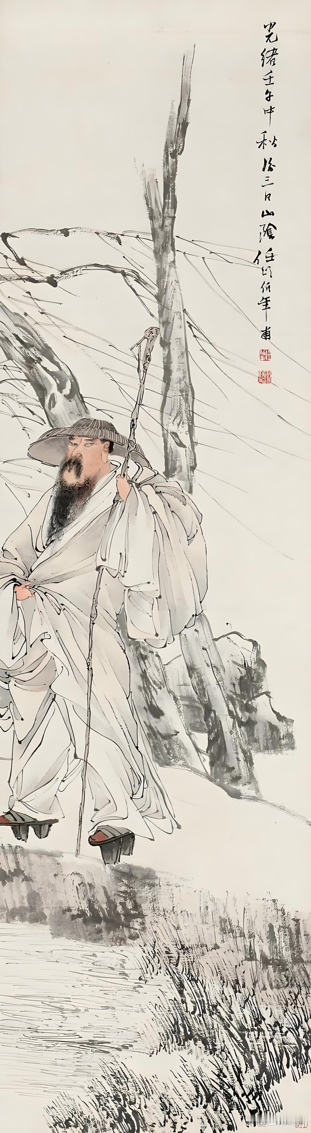 上联：蓑衣持杖行风雨
下联：[比心]

网络图片/诚谢侵删