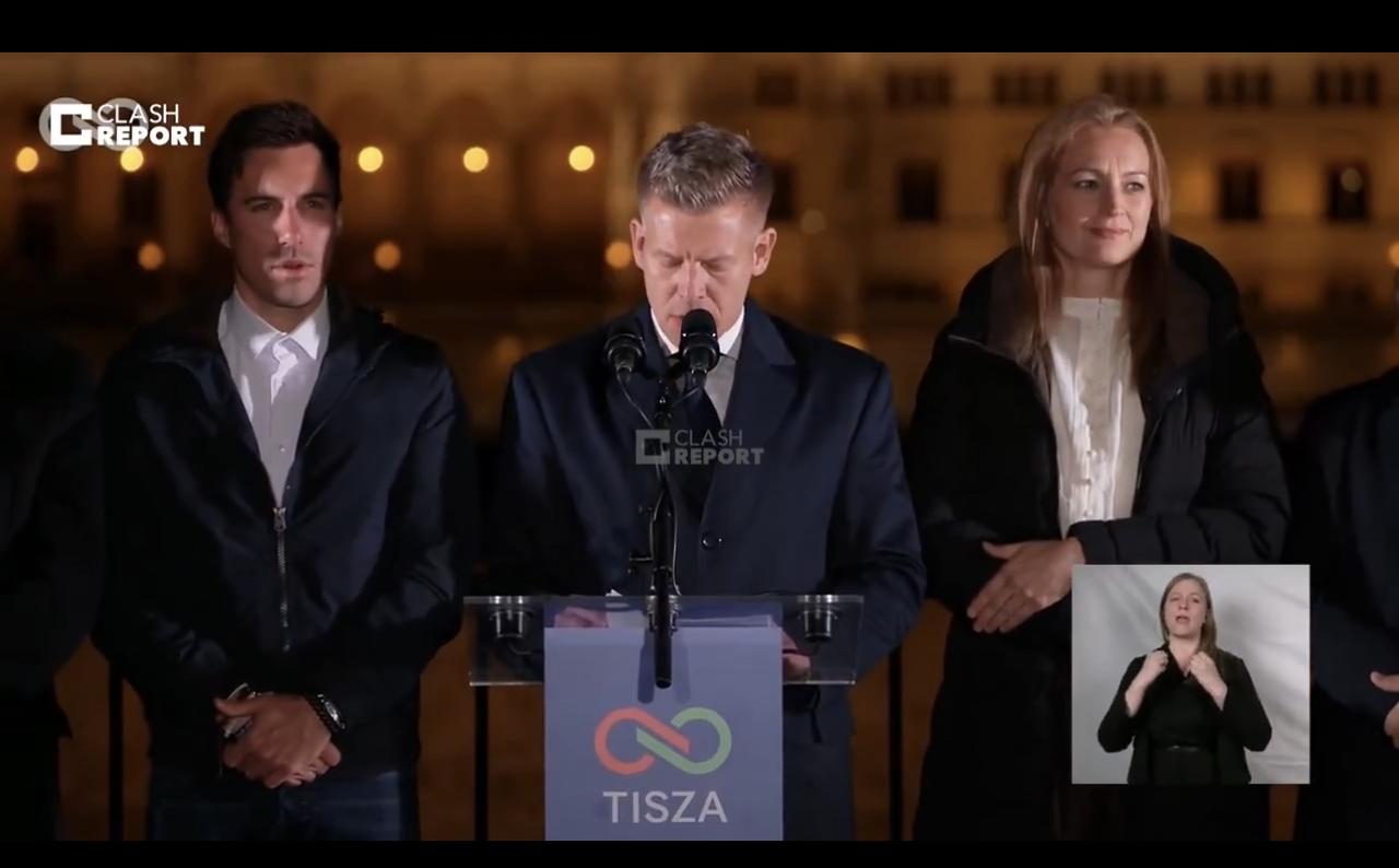 匈牙利反对派领导人彼得·马扎尔发表胜选讲话：

“我们将更新并奠定坚实基础——如