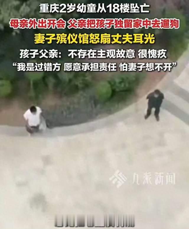 重庆2岁孩子坠楼，父亲外出遛狗12分钟，夫妻俩说法不一样